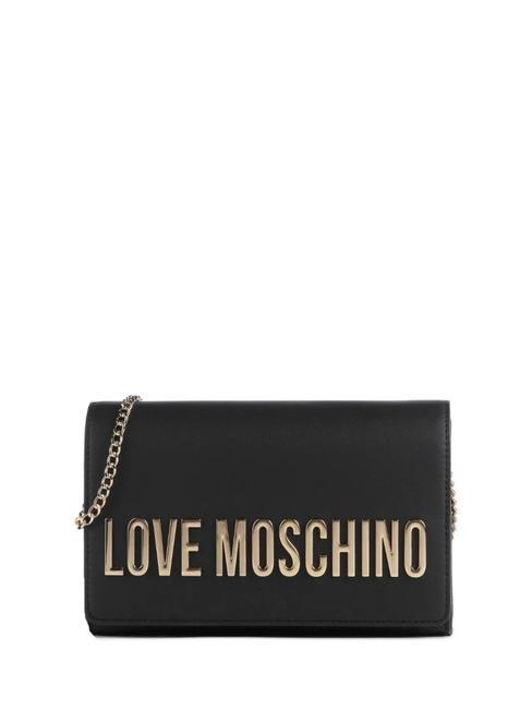 LOVE MOSCHINO GOLD LETTERING Chain Pochette avec bandoulière Noir - Sacs pour Femme