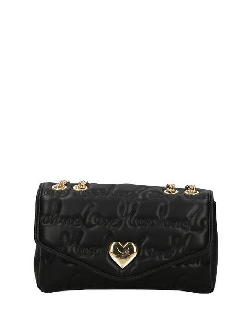 LOVE MOSCHINO GOLD HEART Convertible Sac bandoulière/épaule Noir - Sacs pour Femme