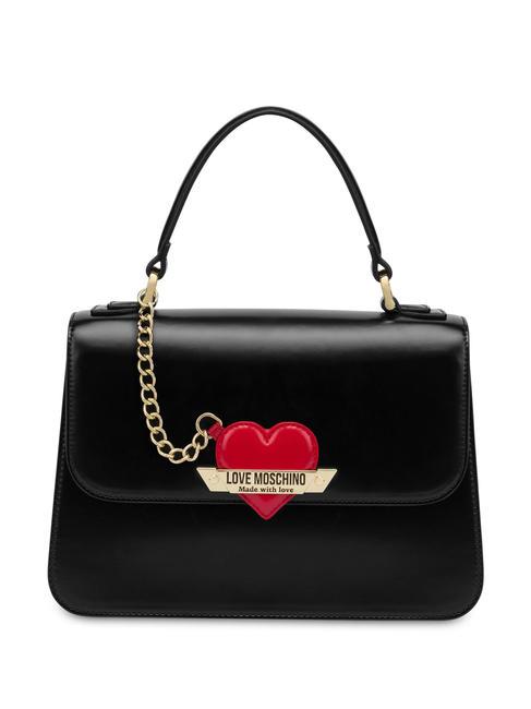 LOVE MOSCHINO HEART CAHRM Sac à main, avec bandoulière Noir - Sacs pour Femme