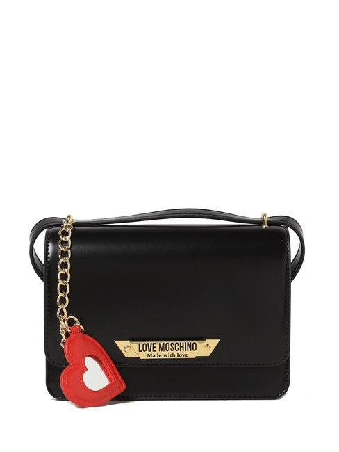 LOVE MOSCHINO HEART CAHRM Mini sac à bandoulière Noir - Sacs pour Femme