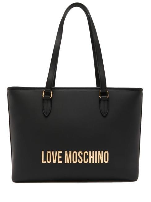 LOVE MOSCHINO LOGO LETTERING Cabas épaule Noir - Sacs pour Femme