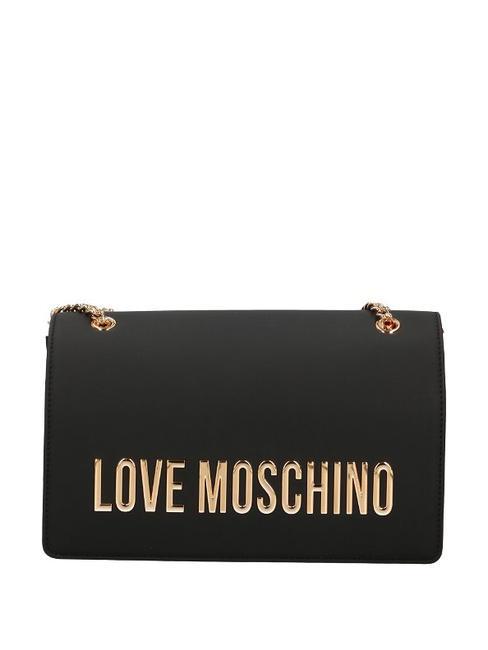 LOVE MOSCHINO GOLD LETTERING Sac bandoulière/épaule Noir - Sacs pour Femme