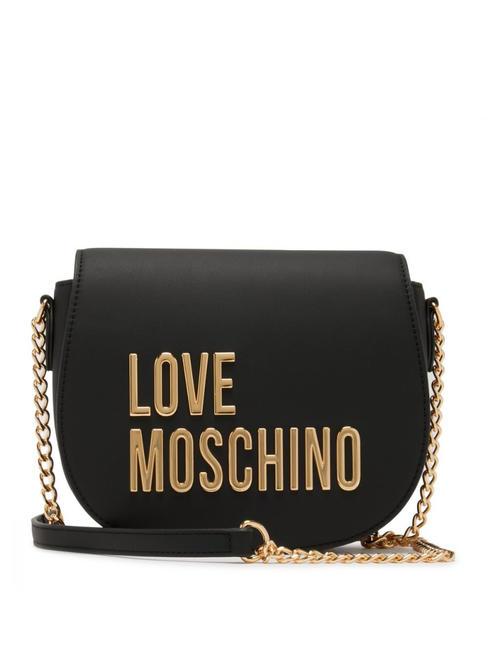 LOVE MOSCHINO GOLD LETTERING Mini sac à bandoulière Noir - Sacs pour Femme