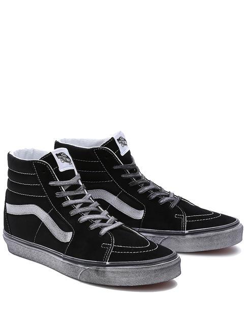 VANS UA SK8-HI Baskets en cuir stressé noir/blanc - Chaussures unisexe