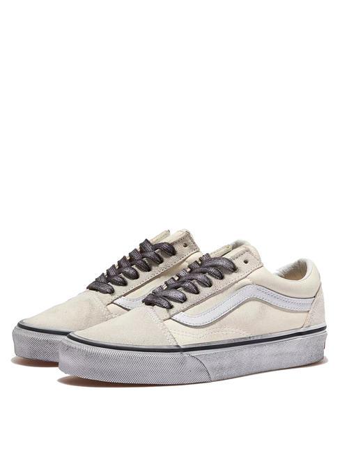 VANS UA OLD SKOOL  Baskets en cuir stressé blanc/blanc - Chaussures unisexe