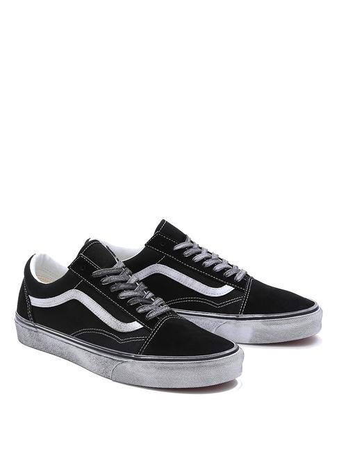 VANS UA OLD SKOOL  Baskets en cuir stressé noir/blanc - Chaussures unisexe