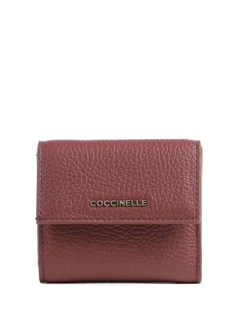 COCCINELLE METALLIC SOFT Portefeuille en cuir grainé Brandy - Portefeuilles Femme