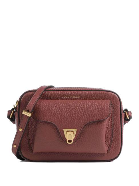 COCCINELLE BEAT SOFT Mini sac en cuir texturé Brandy - Sacs pour Femme