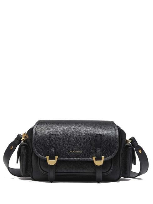 COCCINELLE CAMPUS Mini sac bandoulière, en cuir Noir - Sacs pour Femme