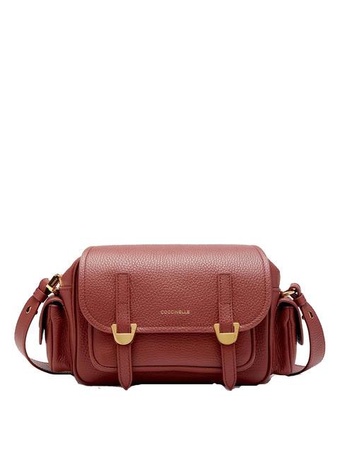 COCCINELLE CAMPUS Mini sac bandoulière, en cuir Brandy - Sacs pour Femme