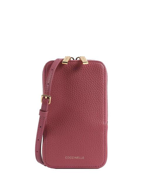 COCCINELLE FLOR Pochette pour iPhone avec bandoulière bois de rose - Sacs pour Femme