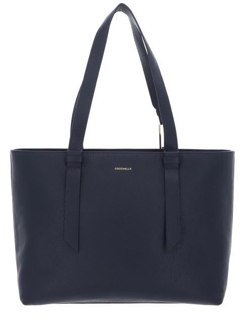 COCCINELLE MALORY  Cabas épaule, en cuir bleu nuit - Sacs pour Femme