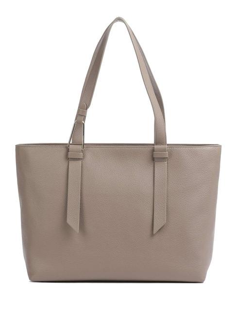 COCCINELLE MALORY  Cabas épaule, en cuir taupe chaud - Sacs pour Femme