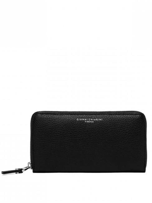 GIANNI CHIARINI WALLETS GRAIN  Portefeuille en cuir zippé Noir - Portefeuilles Femme