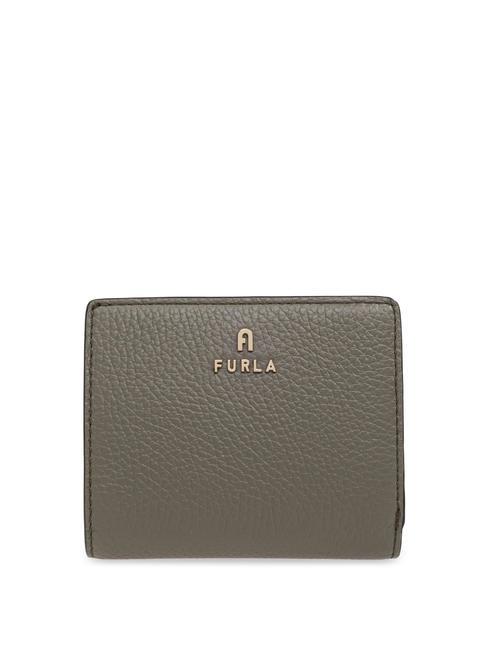 FURLA CAMELIA Portefeuille compact en cuir de veau sage - Portefeuilles Femme