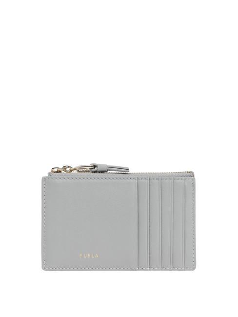 FURLA NUVOLA  Portefeuille plat en cuir cendre - Portefeuilles Femme