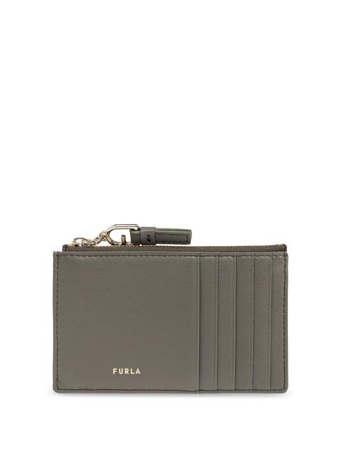 FURLA NUVOLA  Portefeuille plat en cuir sage - Portefeuilles Femme