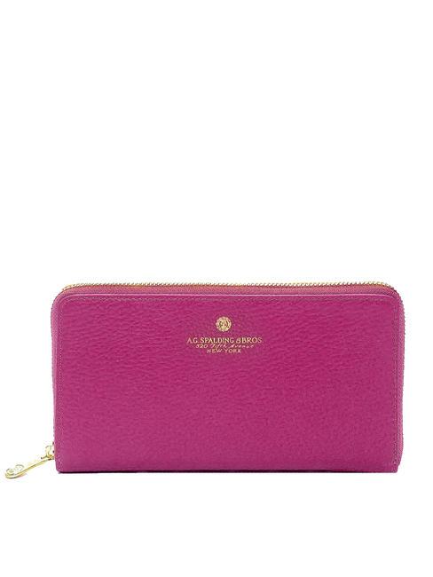 SPALDING TIFFANY Portefeuille en cuir zippé fuchsia - Portefeuilles Femme