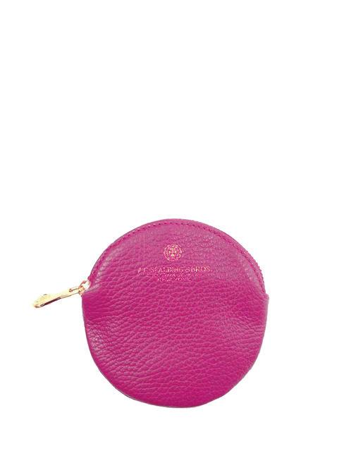 SPALDING TIFFANY Porte-monnaie porte-clés en cuir fuchsia - Porte-clés