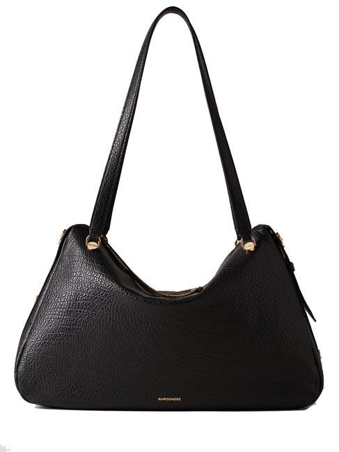 BORBONESE OYSTER Sac bandoulière, en cuir Noir - Sacs pour Femme