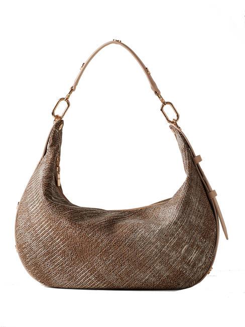 BORBONESE HOBO MEDIUM OYSTER COATED  Sac à bandoulière naturel/bouillie - Sacs pour Femme