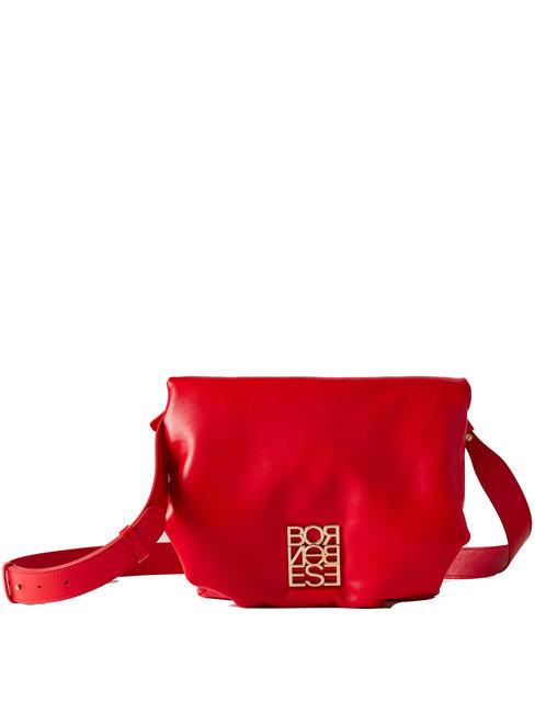 BORBONESE COUCH SMALL Sac bandoulière, en cuir cerise - Sacs pour Femme