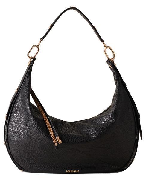 BORBONESE OYSTER  Sac bandoulière, en cuir Noir - Sacs pour Femme