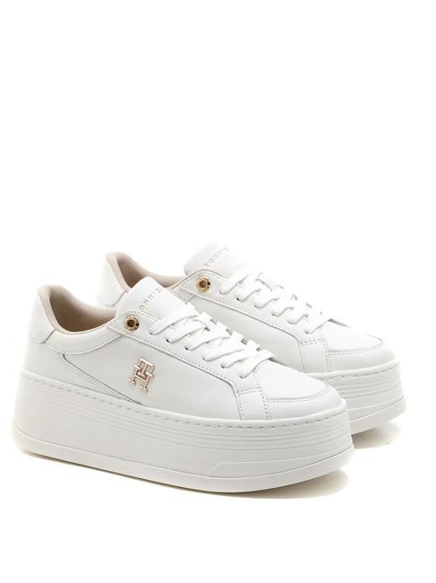 TOMMY HILFIGER TH PLATFORM COURT Baskets hautes écrue - Chaussures Femme