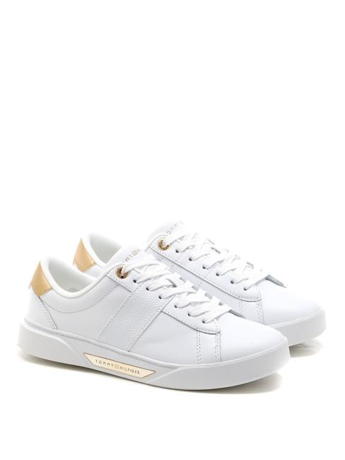 TOMMY HILFIGER CHIC PANEL COURT  Baskets en cuir blanc - Chaussures Femme