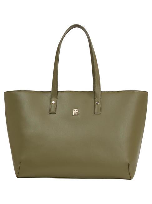 TOMMY HILFIGER CHIC  Sac cabas porté épaule olives utilitaires - Sacs pour Femme