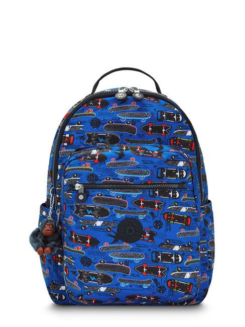 KIPLING SEOUL KIDS Sac à dos pour ordinateur portable 15" nouveau petit imprimé scate - Sacs à dos pour l'École & les Loisirs