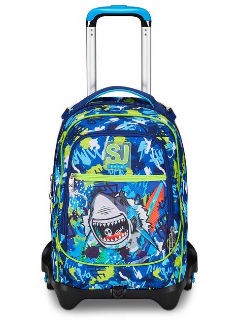 SJGANG SHARKSTORY 3WD Sac à dos trolley 3 en 1, amovible Impression bleu - Sacs à dos à roulettes