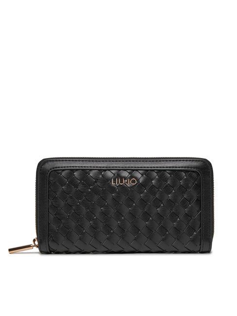 LIUJO MANHATTAN Grand portefeuille zippé autour NOIR - Portefeuilles Femme