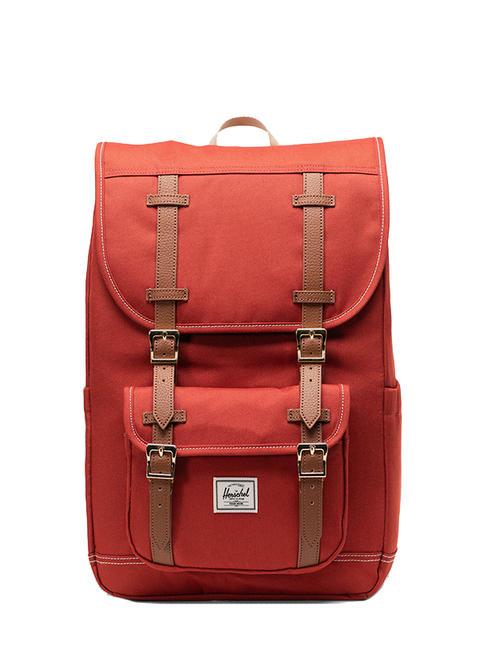 HERSCHEL LITTLE AMERICA MID Sac à dos de taille moyenne point ocre rouge/blanc - Sacs à dos pour l'École & les Loisirs