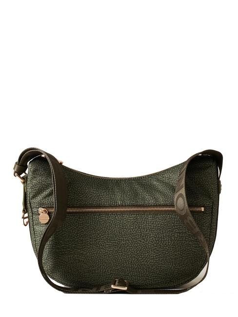 BORBONESE BORBONAIS Sac Hobo LUNA, petit vert militaire - Sacs pour Femme