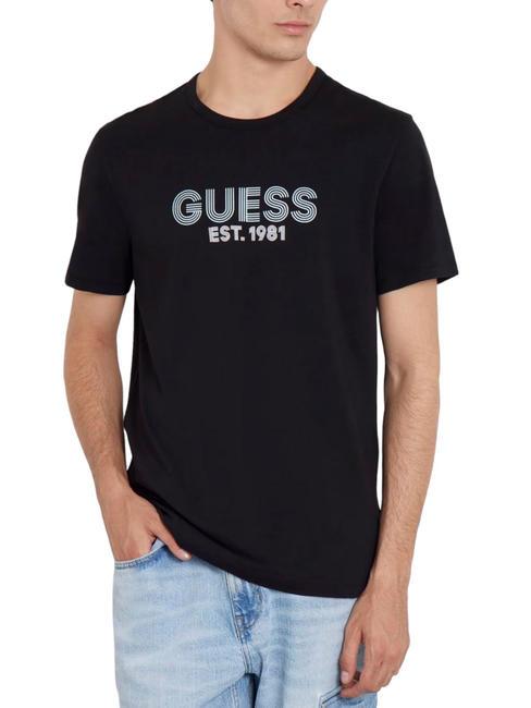 GUESS SS CN CLASSIC T-shirt en coton extensible jetbla - T-shirt