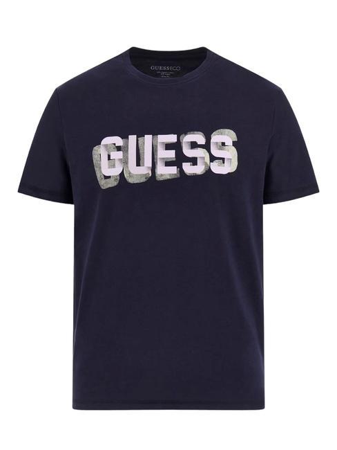 GUESS SS CN LOGO T-shirt en cotton smartblue - T-shirt