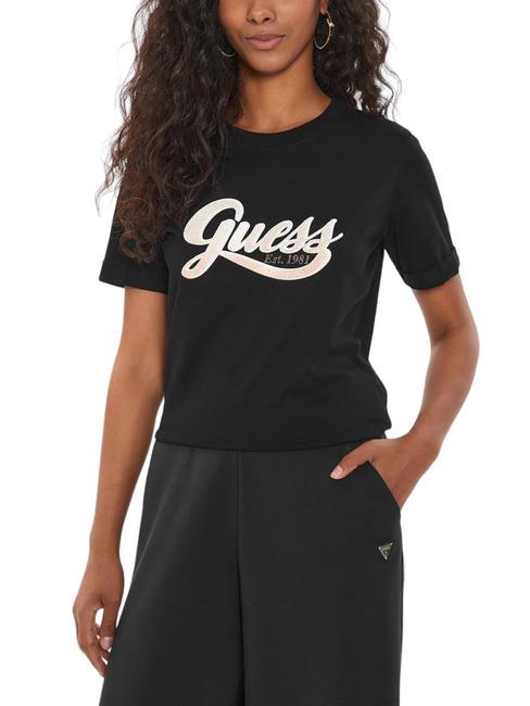 GUESS GLITTERY T-shirt en cotton jetbla - T-shirt