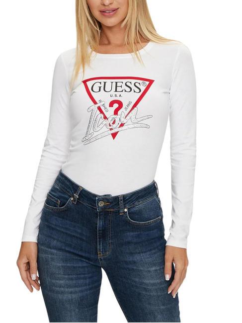 GUESS ICON T-shirt en cotton blanc pur - T-shirt