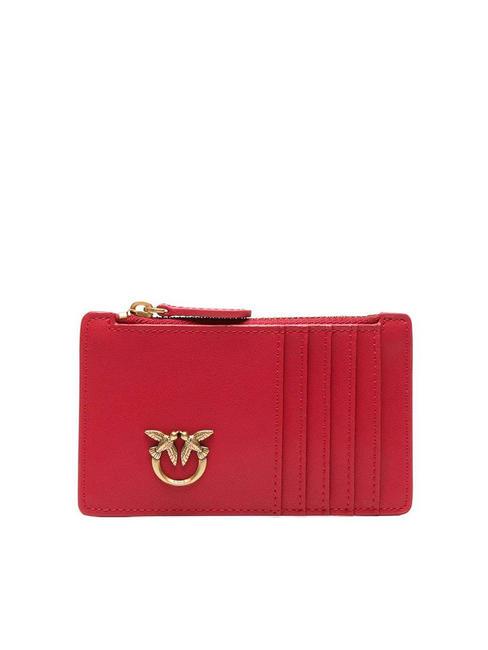 PINKO AIRONE Porte-cartes / Porte-monnaie rouge-or antique - Portefeuilles Femme