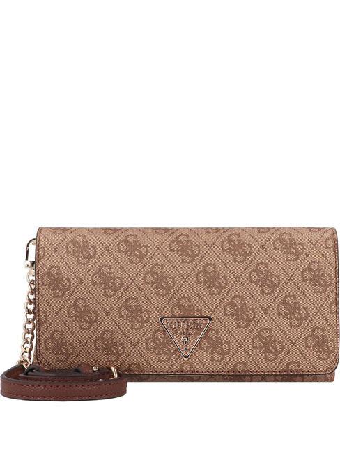 GUESS NOELLE Mini sac à bandoulière / portefeuille logo latte / marron - Sacs pour Femme