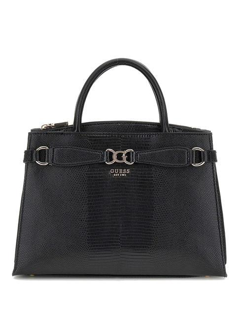 GUESS ARLENA Lizzard Sac à main, avec bandoulière NOIR - Sacs pour Femme