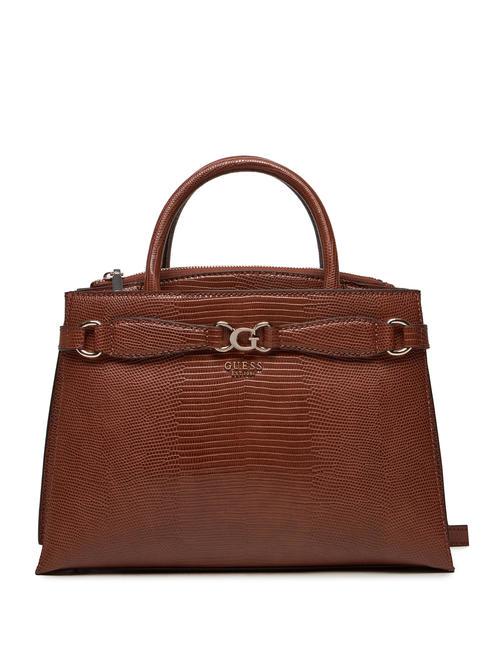 GUESS ARLENA Lizzard Sac à main, avec bandoulière COGNAC - Sacs pour Femme