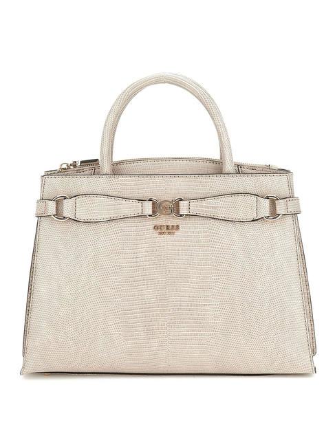 GUESS ARLENA Lizzard Sac à main, avec bandoulière taupe - Sacs pour Femme