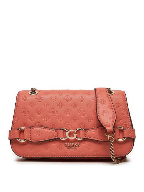 GUESS ARLENA Convertible Sac porté épaule/croisé logo corail - Sacs pour Femme