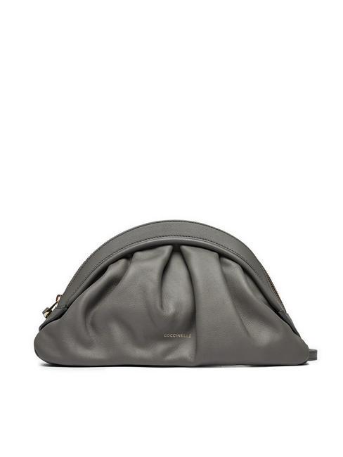 COCCINELLE CHEEK SMOOTH  Sac bandoulière, en cuir graphite - Sacs pour Femme