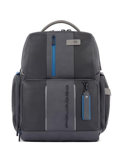 PIQUADRO Sac à dos URBAN FAST-CHECK, support PC 15,6 ", en cuir gris noir - Sacs à dos pour ordinateur portable