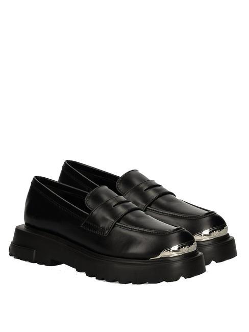 LOVE MOSCHINO SQUARE 40 Mocassins en cuir Noir - Chaussures Femme