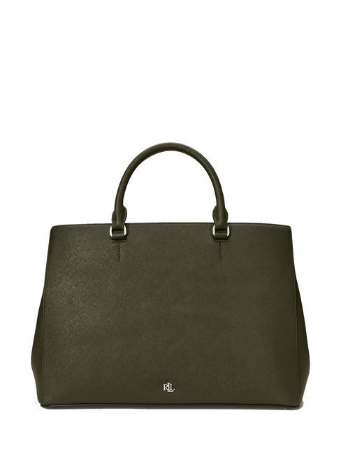 RALPH LAUREN HANNA Grand sac à main en cuir olive foncé30 - Sacs pour Femme