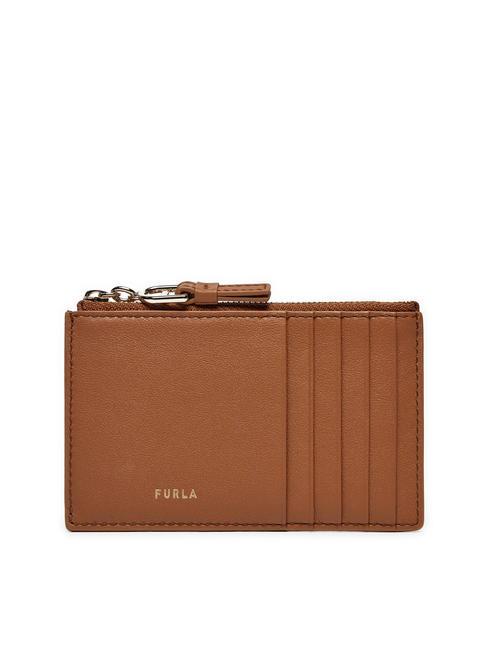 FURLA NUVOLA  Portefeuille plat en cuir Brandy - Portefeuilles Femme